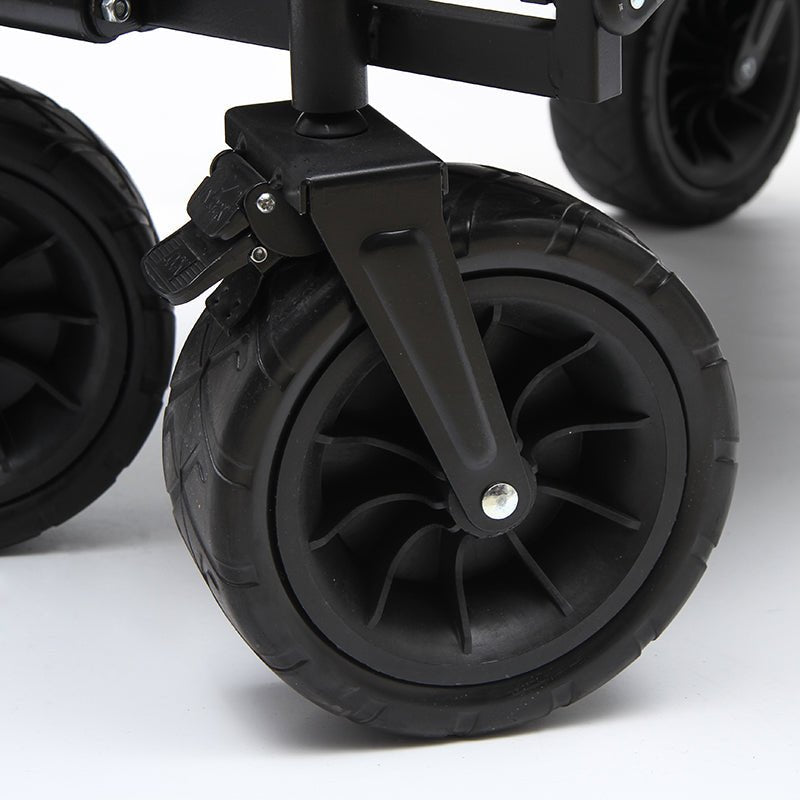 CRONY Ym-003 Folding Shopping Cart With Cover For Beachside Camping Outdoor Heavy Duty Portable Trolley /Black - Edragonmall.com