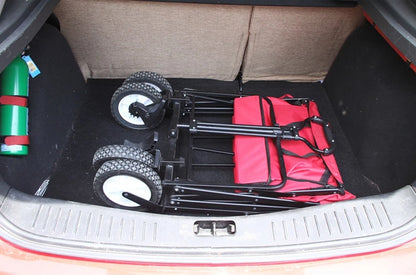 CRONY Ym-003 Folding Shopping Cart With Cover For Beachside Camping Outdoor Heavy Duty Portable Trolley /Black - Edragonmall.com