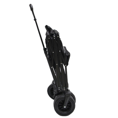 CRONY Ym-003 Folding Shopping Cart With Cover For Beachside Camping Outdoor Heavy Duty Portable Trolley /Black - Edragonmall.com
