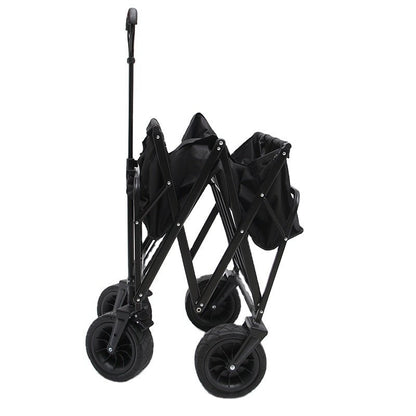 CRONY Ym-003 Folding Shopping Cart With Cover For Beachside Camping Outdoor Heavy Duty Portable Trolley /Black - Edragonmall.com