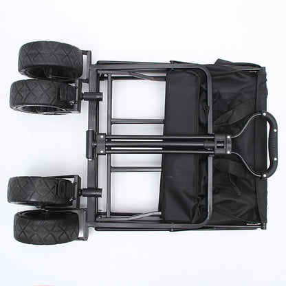 CRONY Ym-003 Folding Shopping Cart With Cover For Beachside Camping Outdoor Heavy Duty Portable Trolley /Blue - Edragonmall.com