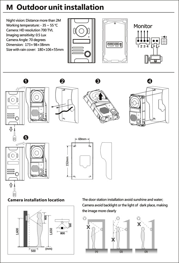 CRONY ZDL-97M 4GB Doorphone Video doorphone - Edragonmall.com