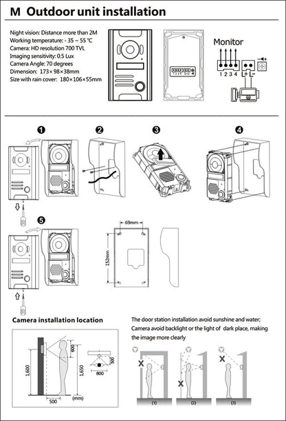 CRONY ZDL-97M 4GB Doorphone Video doorphone - Edragonmall.com