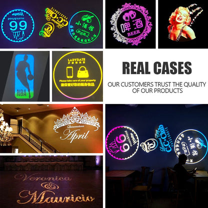 CRONY100W 4 pattern switching with motor logo lamp LED HD Projection Advertising DIY LOGO Custom Lmage Projector Lamp LED display - Edragonmall.com