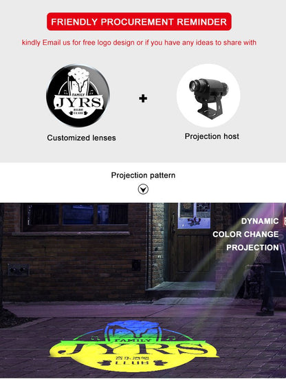 CRONY100W 4 pattern switching with motor logo lamp LED HD Projection Advertising DIY LOGO Custom Lmage Projector Lamp LED display - Edragonmall.com