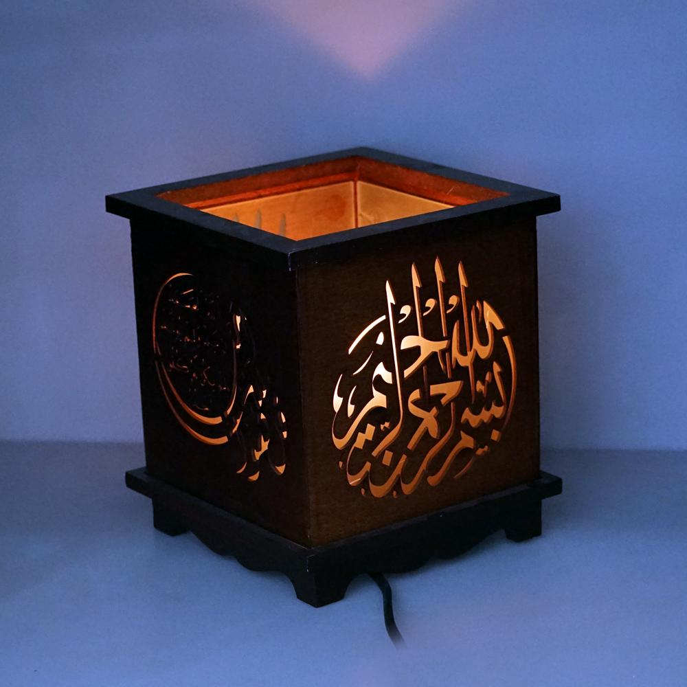 CY-468 LED Candlestick Islamic Muslim Wooden Quran Candlestick with Electric Light - Edragonmall.com