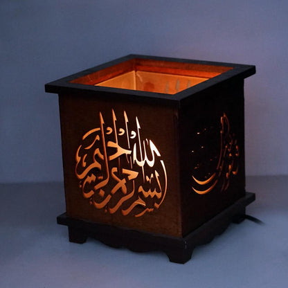 CY-468 LED Candlestick Islamic Muslim Wooden Quran Candlestick with Electric Light - Edragonmall.com