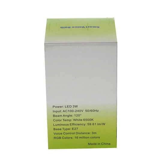 E27 3w Smart Voice Control Led Bulb-warm White Light White - Edragonmall.com