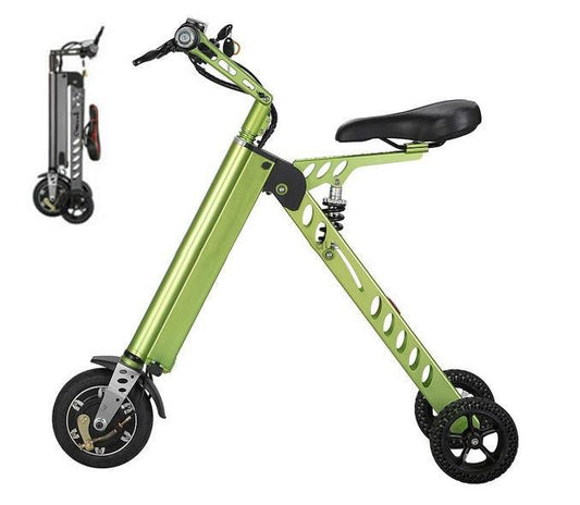 H9-3 Fashion Two Wheels Electric Folding Bicycle 36V Lightweight Small Electric Bike 13.5kg E-Bike Green - Edragonmall.com