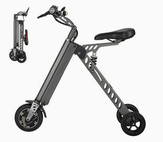 H9-3 Fashion Two Wheels Electric Folding Bicycle, 36V Lightweight Small Electric Bike 13.5kg E-Bike - -Grey - Edragonmall.com