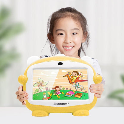Jettom baby learn machine 7-inch 8GB ROM 512MB RAM 2G IPS LCD Dual Camera Kids Tablet YELLOW - Edragonmall.com