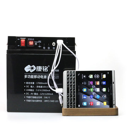 KAMISAFE KM920 Multifunctional Battery with Two 5 Watt Bulbs Portable Power Station for Camping Fishing - Edragonmall.com