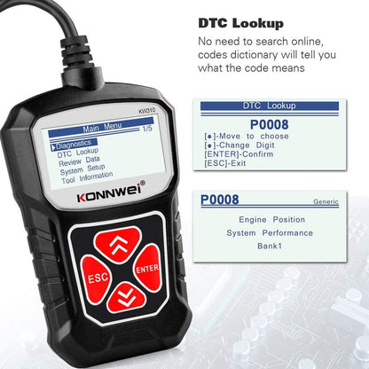 KONNWEI KW310 CAN OBD Scan Tool OBD2 Scanner Full OBDII - Edragonmall.com