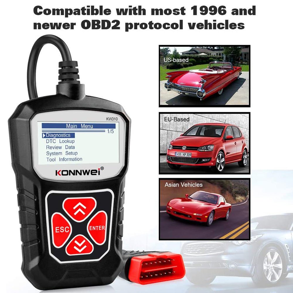 KONNWEI KW310 CAN OBD Scan Tool OBD2 Scanner Full OBDII - Edragonmall.com