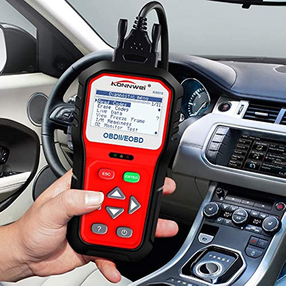 KONNWEI KW818 OBD2 Scanner 2.8" Large Screen OBDII Code Reader with Battery Test Function for All 1996 and Newer OBD II Protocol Cars - Edragonmall.com
