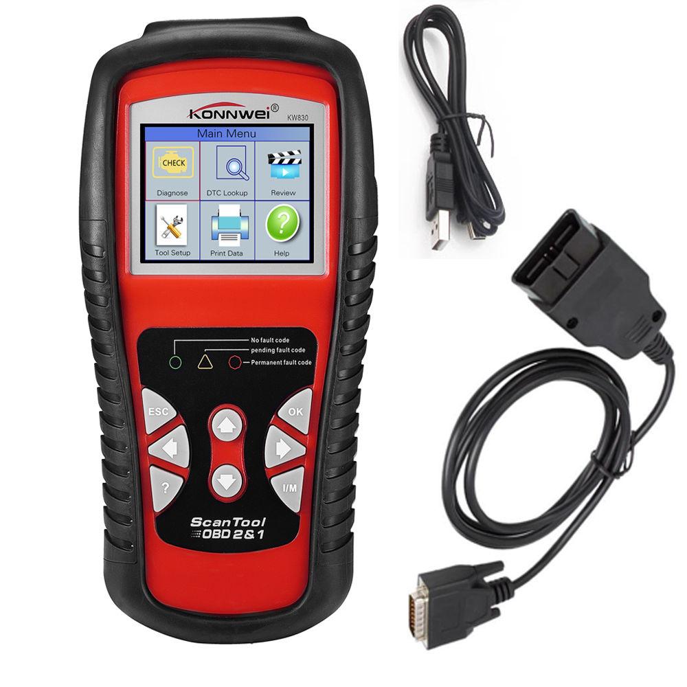Konnwei KW830 EOBD OBD OBDII Scanner Reader Car Vehicles Diagnostic Tool Detector - Edragonmall.com