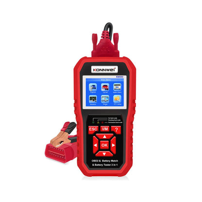 KONNWEI KW880 Battery Tester Car OBDII Battery Match Reset Tool OBDII Diagnostic Fault Scanner For 6V-12V Auto Motorcycle - Edragonmall.com