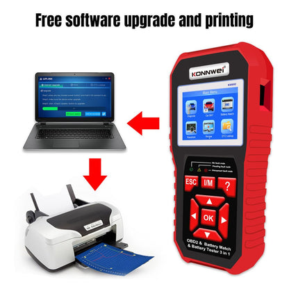 KONNWEI KW880 Battery Tester Car OBDII Battery Match Reset Tool OBDII Diagnostic Fault Scanner For 6V-12V Auto Motorcycle - Edragonmall.com