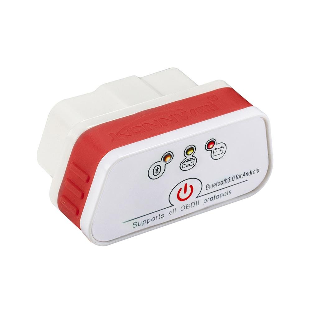 Konnwei KW901 OBD2 Car Bluetooth 3.0 Scanner ELM327 Car Diagnostic Tool - RED-2 - Edragonmall.com
