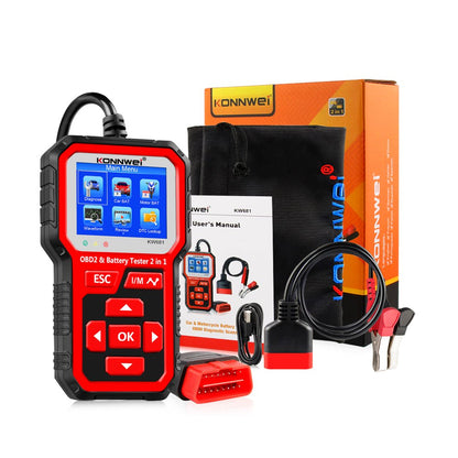 KW681 Car & Motorcycle Battery Tester OBDII Diagnostic Scann - Edragonmall.com