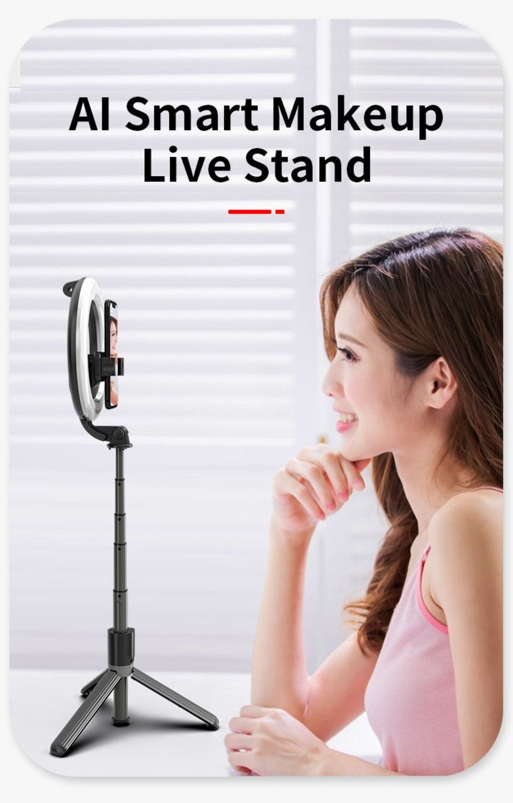 L07 mobile phone Live Fill Light Wireless Control Dimmable Camera Phone Ring Lamp With Stand Tripod - Edragonmall.com