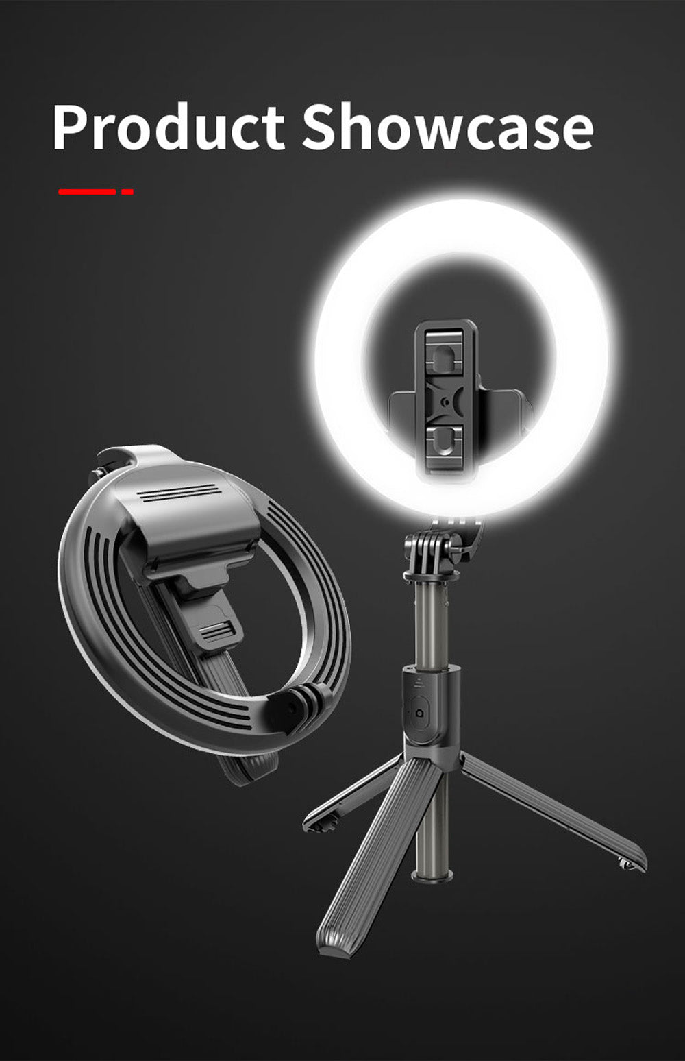 L07 mobile phone Live Fill Light Wireless Control Dimmable Camera Phone Ring Lamp With Stand Tripod - Edragonmall.com