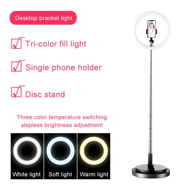 MAMEN 10 inch Selfie Ring Light LED Dimmable Video Studio Photography Lighting Portable For Youtube Vlog Live Photo With Tripod - Edragonmall.com