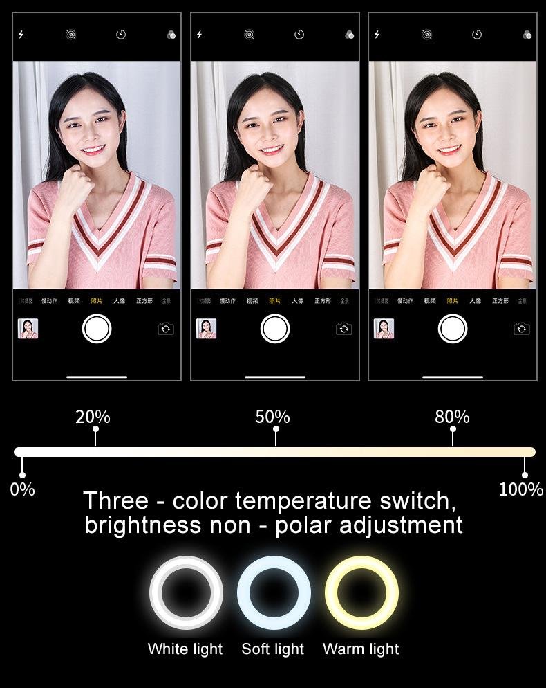 MAMEN 10 inch Selfie Ring Light LED Dimmable Video Studio Photography Lighting Portable For Youtube Vlog Live Photo With Tripod - Edragonmall.com