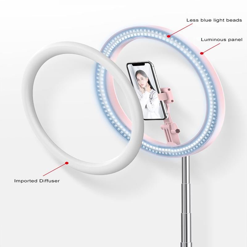 MAMEN 10 inch Selfie Ring Light LED Dimmable Video Studio Photography Lighting Portable For Youtube Vlog Live Photo With Tripod - Edragonmall.com