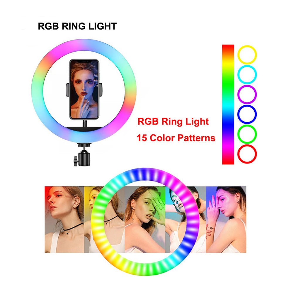 MJ45(18inch) wire-controlled mobile phone RGB LED Live Fill Light - Edragonmall.com