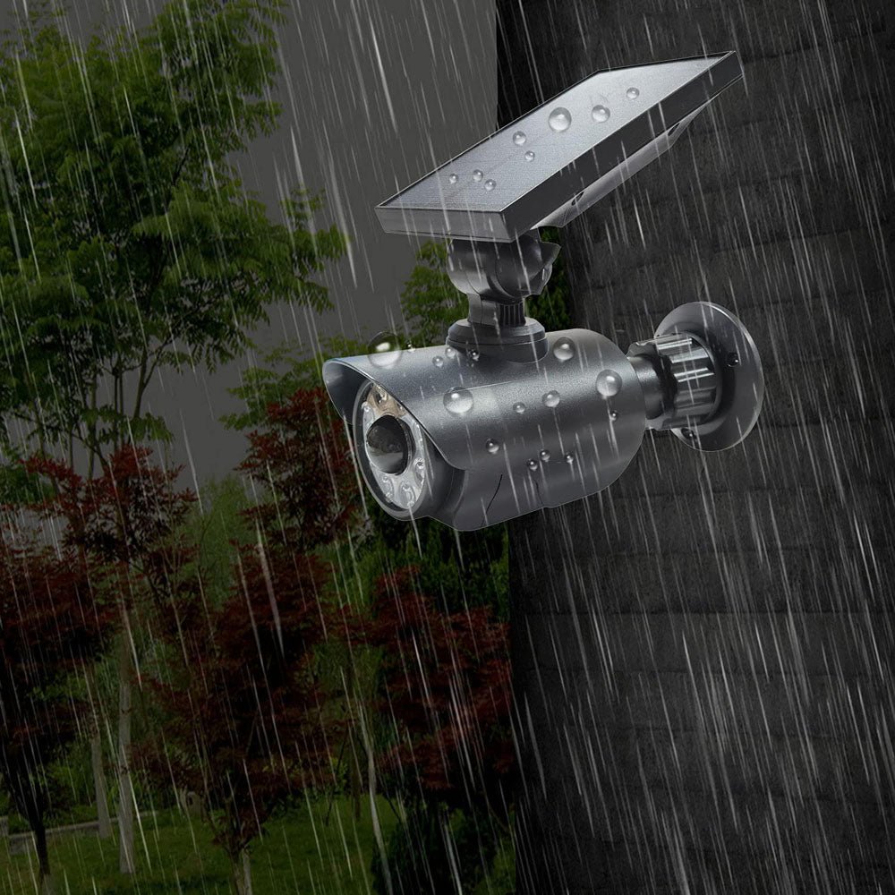 New LED Solar false monitoring Household Outdoor Solar Light Fake Security Camera Spotlight - Edragonmall.com