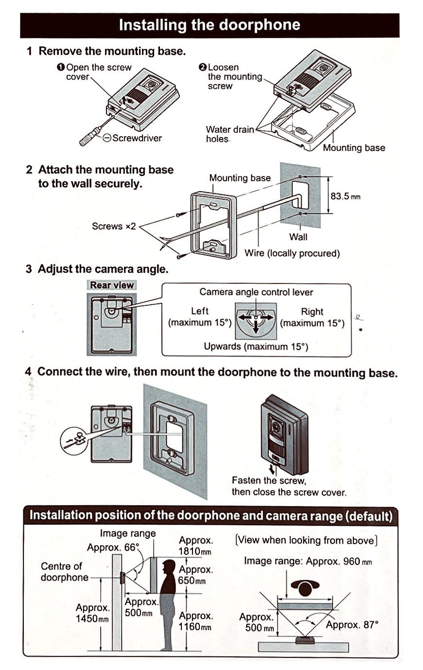 Panasonic VL-SW274 VL-SW271BX 7inch Panasonic video intercom door bell Video Intercom System - Edragonmall.com