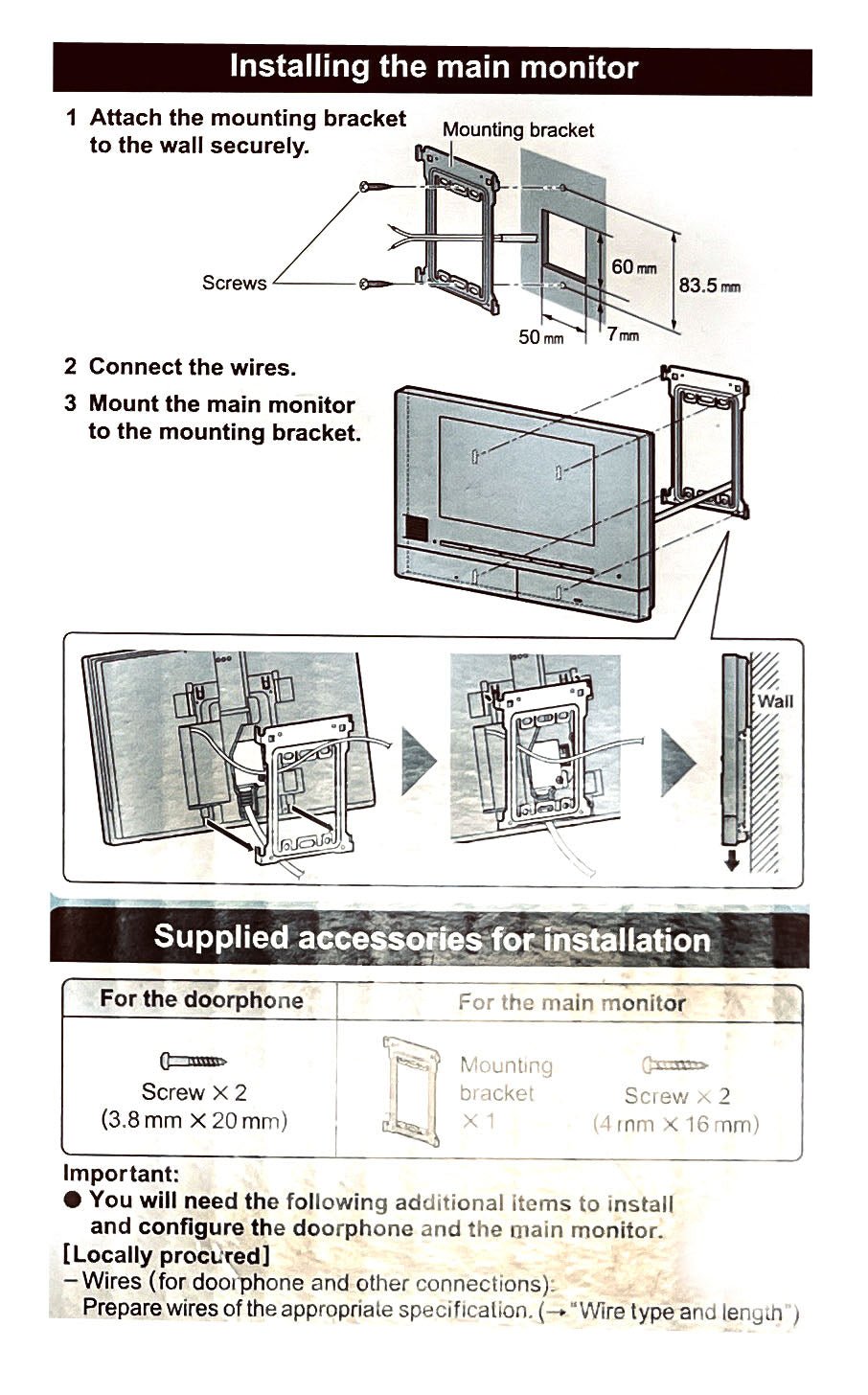 Panasonic VL-SW274 VL-SW271BX 7inch Panasonic video intercom door bell Video Intercom System - Edragonmall.com