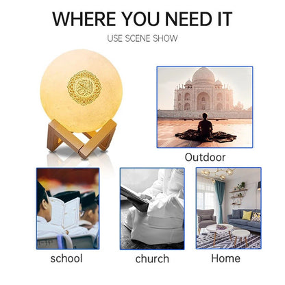 Quran player SQ170 have 14 kinds language & 18 readers touch light lamp quran speaker - Edragonmall.com