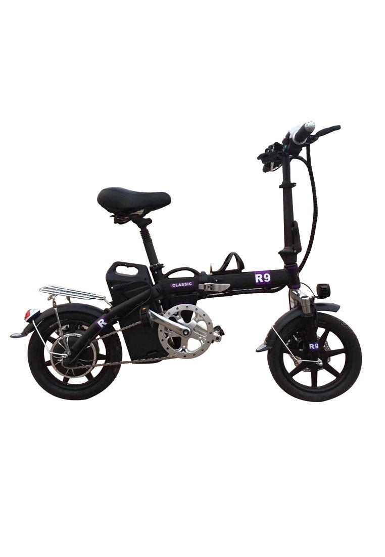 R9 Classic Electric Bike 48V All Aluminum Alloy Frame E-Bike with Front Headlight Perfect Substitute Of Auto -Black - Edragonmall.com