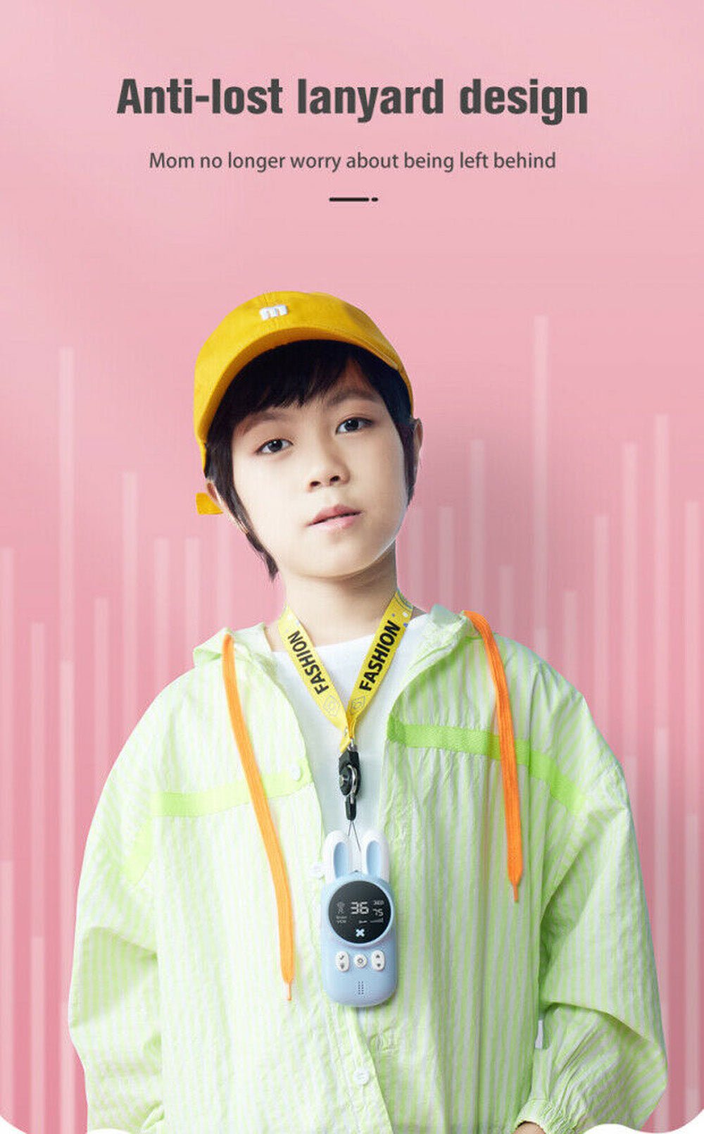 Rabbit Kids 0.5W walkie-talkie Walkie Talkies for Kids Bunny Pattern 22 Channels 3KM Range 2 Way Radio VOX Children with Backlit Flashlight 2 pcs - Edragonmall.com