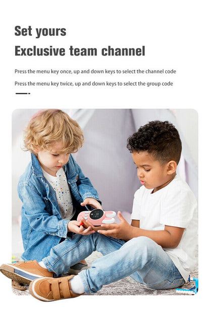 Rabbit Kids 0.5W walkie-talkie Walkie Talkies for Kids Bunny Pattern 22 Channels 3KM Range 2 Way Radio VOX Children with Backlit Flashlight 2 pcs - Edragonmall.com