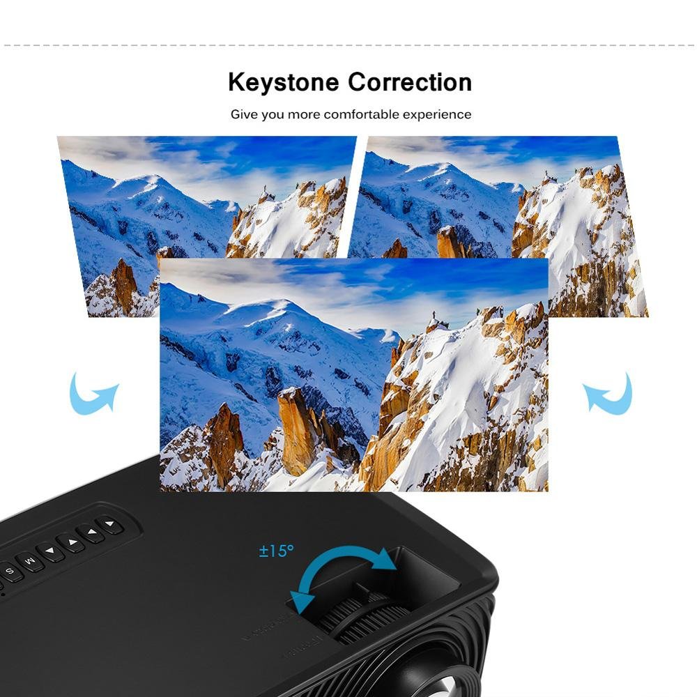 RD816 Portable LCD Projector Home Theater 1200 Lumens with Speaker Support 1080P for Meeting -White - Edragonmall.com