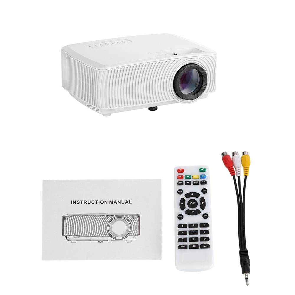 RD816 Portable LCD Projector Home Theater 1200 Lumens with Speaker Support 1080P for Meeting -White - Edragonmall.com