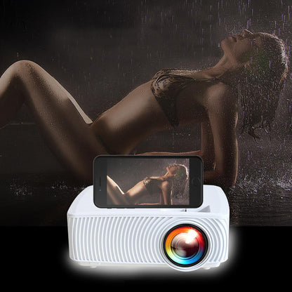 RD816 Portable LCD Projector Home Theater 1200 Lumens with Speaker Support 1080P for Meeting -White - Edragonmall.com