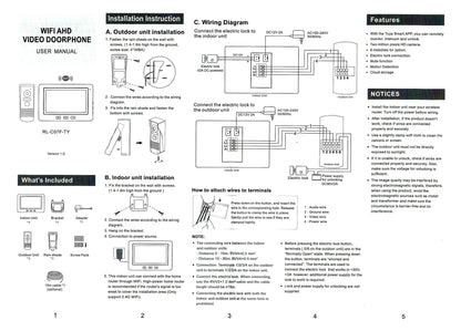 RL-C07F-TY Smart Home Video Doorphone 7" Tuya Smart Video Door Phone - Edragonmall.com