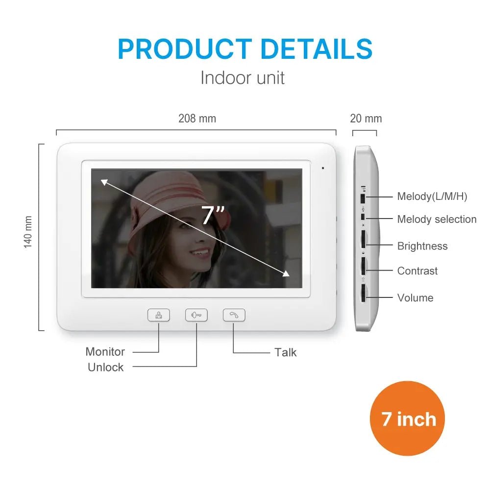 RL-C07F-TY Smart Home Video Doorphone 7" Tuya Smart Video Door Phone - Edragonmall.com