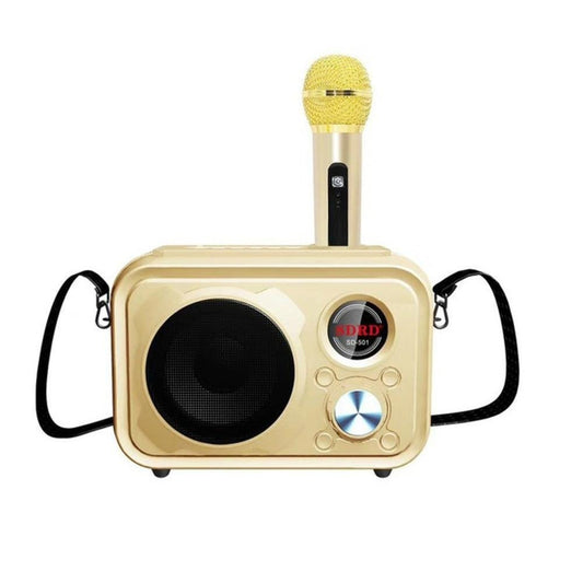 SDRD Sd-501 Home Speaker Microphone Integrated Single Sing Mobile Phone Karaoke | Gold - Edragonmall.com