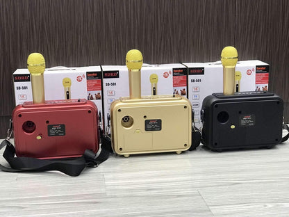 SDRD Sd-501 Home Speaker Microphone Integrated Single Sing Mobile Phone Karaoke | Red - Edragonmall.com