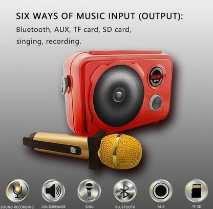 SDRD Sd-501 Home Speaker Microphone Integrated Single Sing Mobile Phone Karaoke | Red - Edragonmall.com