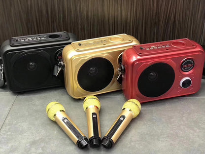 SDRD Sd-501 Home Speaker Microphone Integrated Single Sing Mobile Phone Karaoke | Red - Edragonmall.com
