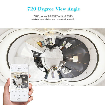 SVP720 HD 1080P Mini 720 Degree Wireless WiFi VR IP Camera Full View Fish Eye Panoramic Indoor Security Camera - Edragonmall.com