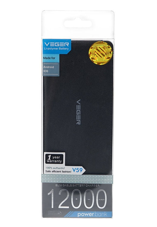 Veger 12000mAh Power Bank for Smart Phones - V59 - Edragonmall.com