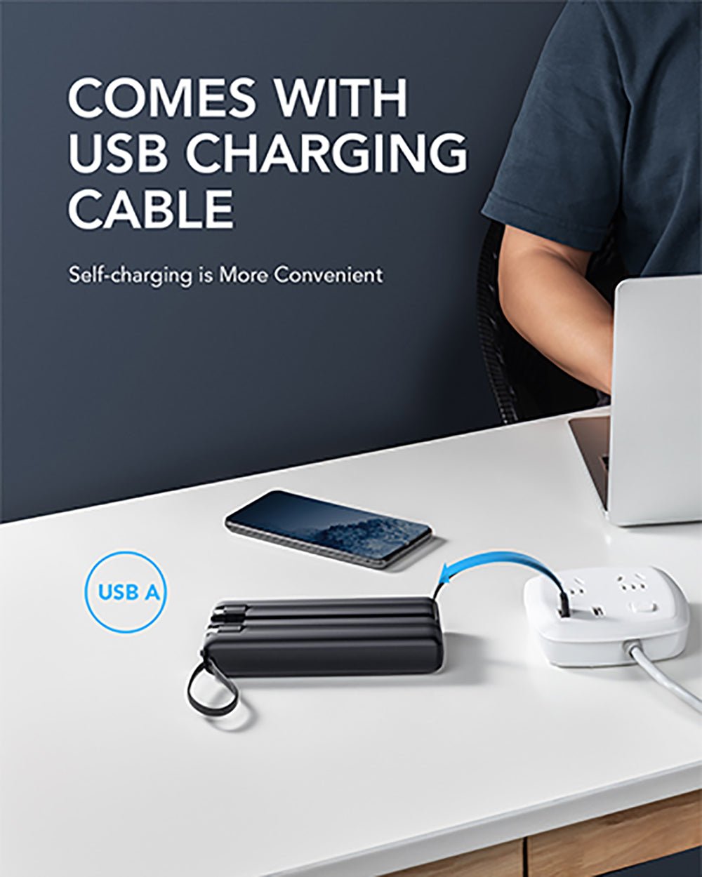 Veger VP2047 20000mah Power Bank Build-in 4 Cables - Edragonmall.com