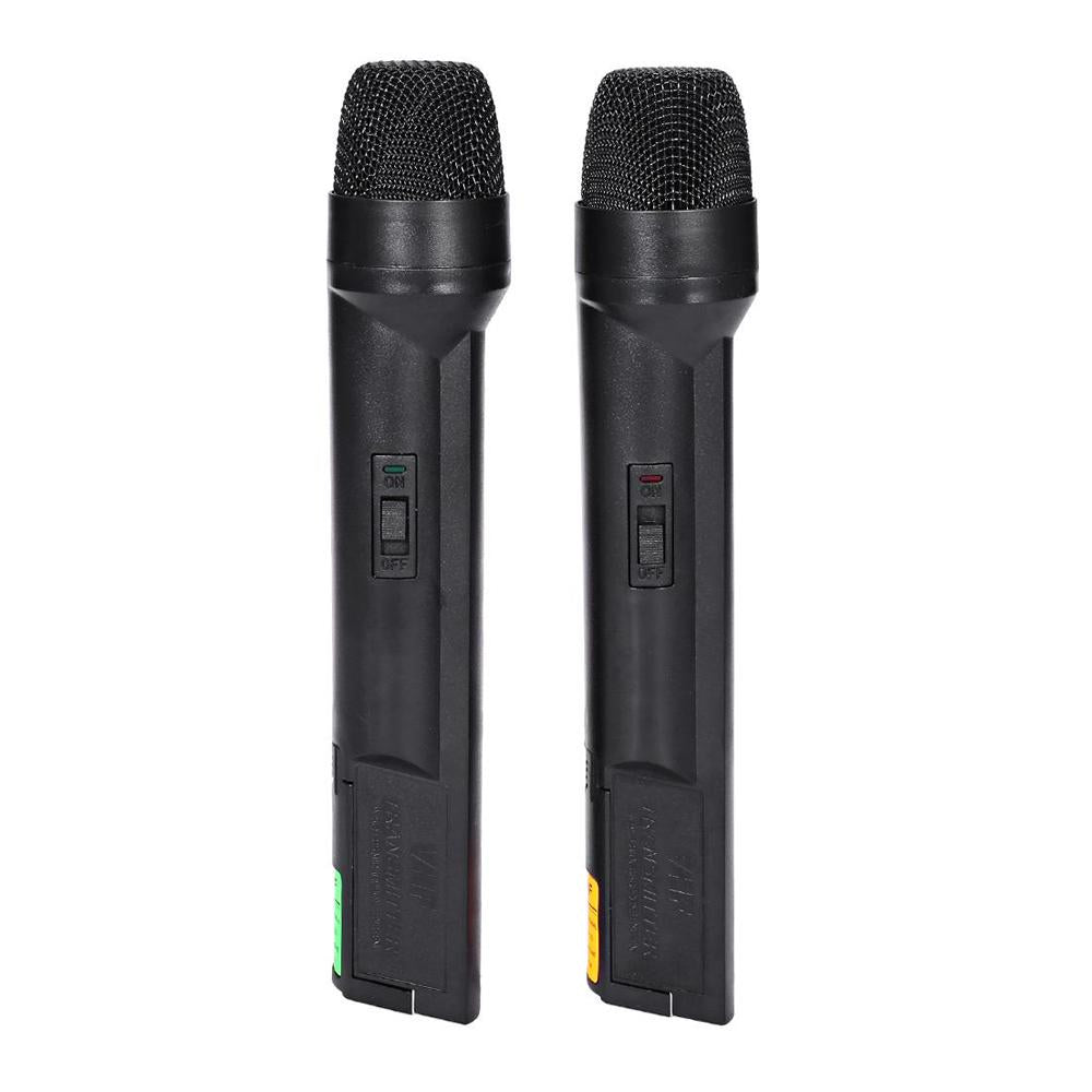 WEISRE WM-03V Dual wireless microphone Professional 210 - 280MHz VHF Wireless Handheld Dual Channel Transmitter Mic Set - Edragonmall.com